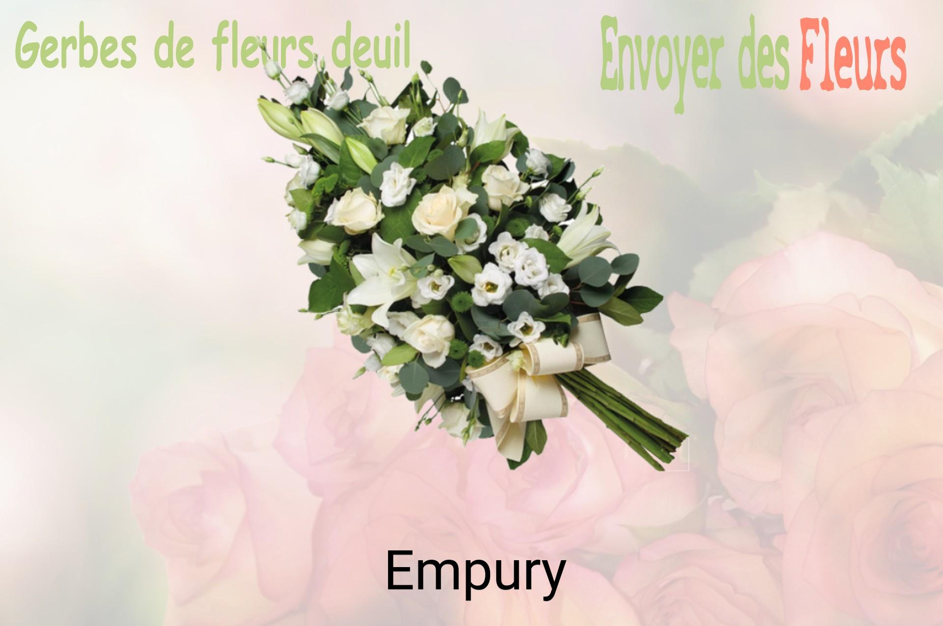 Gerbe de fleurs de deuil livrée à Empury